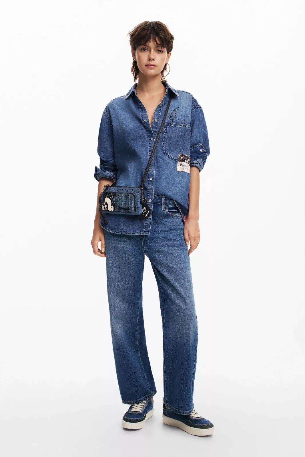 Desigual Women’s Blue Zip Shoulder Bag