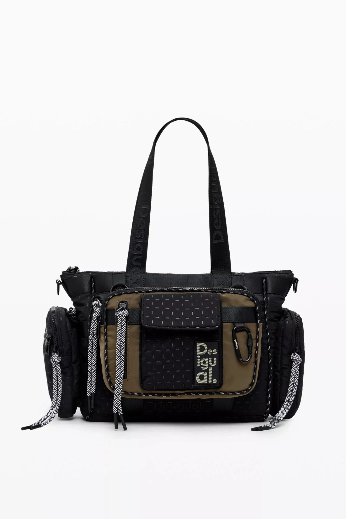 Desigual Women’s Black Print Handbag – Shoulder Strap & Front Pockets