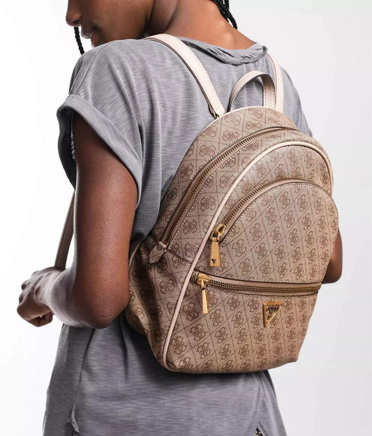 Guess Women’s Brown Printed Rucksack – Stylish Fall/Winter Backpack