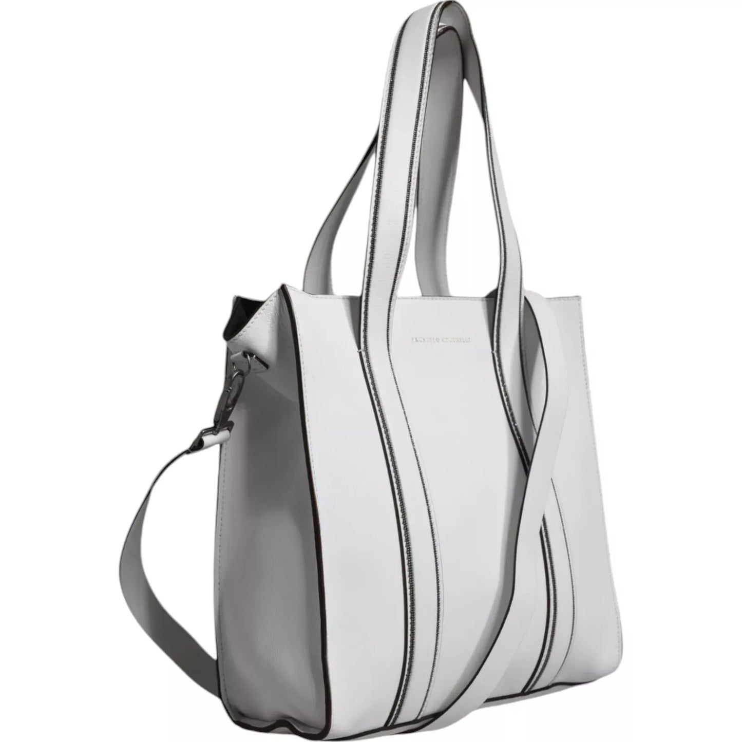 Brunello Cucinelli Women’s White Leather Shoulder Tote Bag – Luxury Italian Designer Handbag