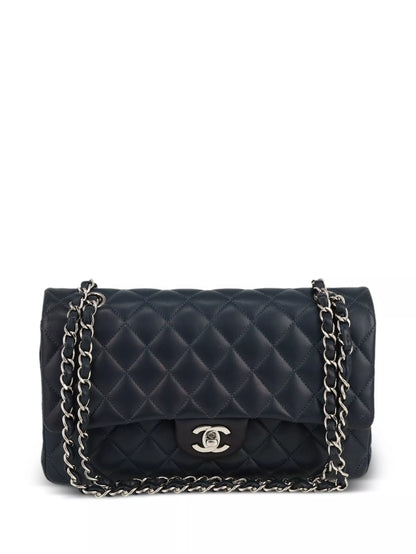 Preowned Chanel Caviar Double Flap Bag Medium – Black Leather with Silver Hardware, Series 11