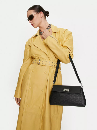 Calvin Klein Women’s Fall/Winter Shoulder Bag – 100% Recycled Polyester, Eco-Friendly Designer Handbag