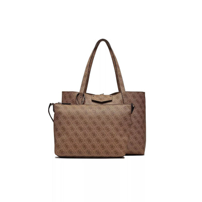 Guess Women’s Brown Handbag with Inner Pouch