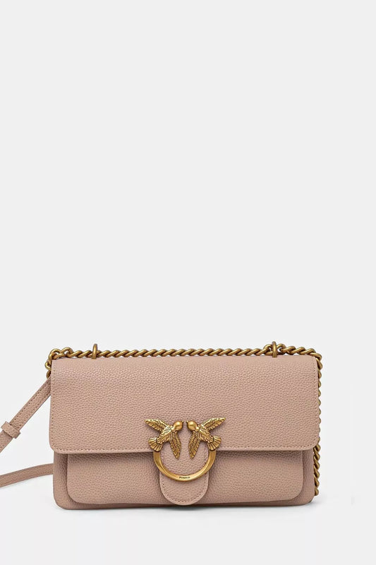 Pinko Women’s Pink Leather Shoulder Bag – Elegant & Functional