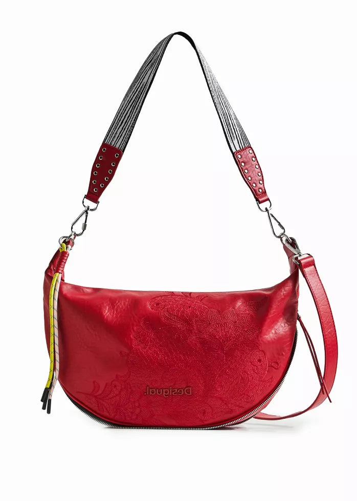 Desigual Expandable Red Handbag – Adjustable Strap & Logo Detail