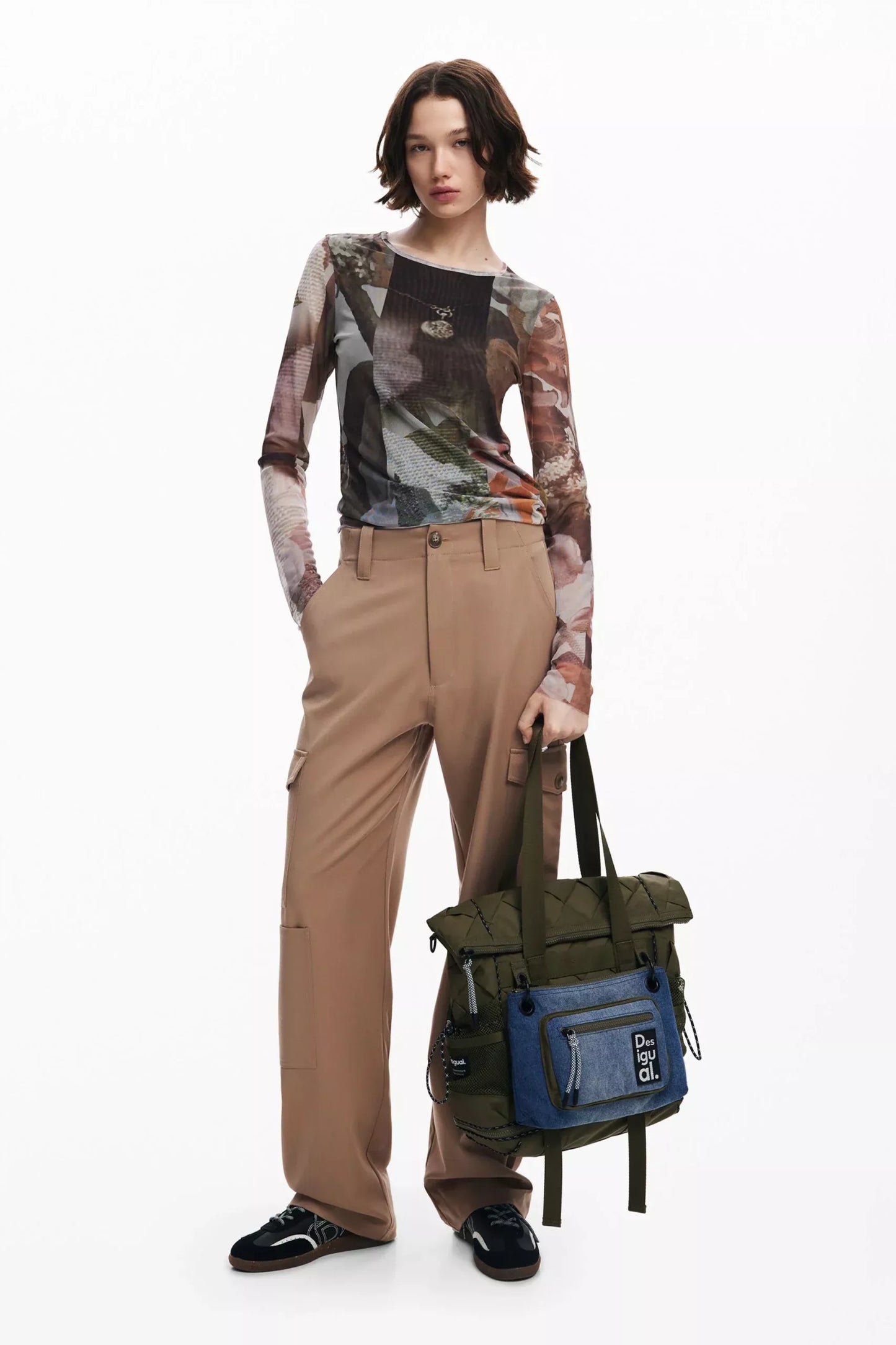 Desigual Women’s Green Handbag with Zip Closure