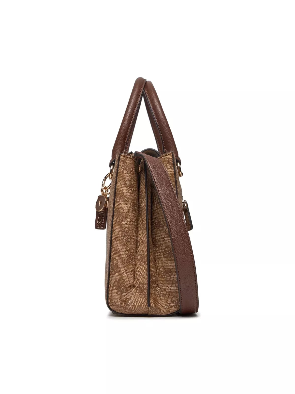 Guess Women’s Beige Handbag with Shoulder Strap & Multi-Zip Pockets – Stylish Fall/Winter Essential