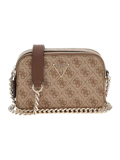 Guess Women’s Brown Printed Shoulder Bag – Trendy Fall/Winter PU Leather Handbag