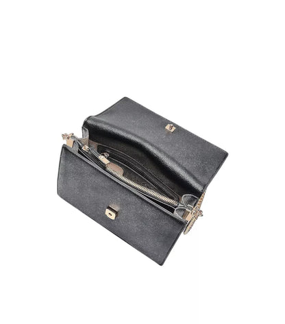 Liu Jo Women’s Black & White Shoulder Bag – Elegant Contrast with Secure Clip Fastening