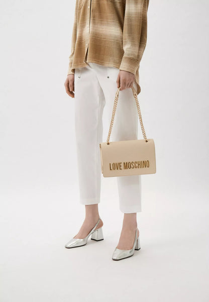 Love Moschino Women’s Printed Shoulder Bag – Chic Clip Closure