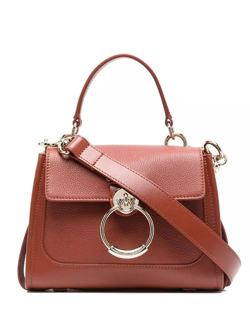 Chloé Tess Handbag – Calfskin Leather, Gold Hardware, Versatile Shoulder & Top Handle