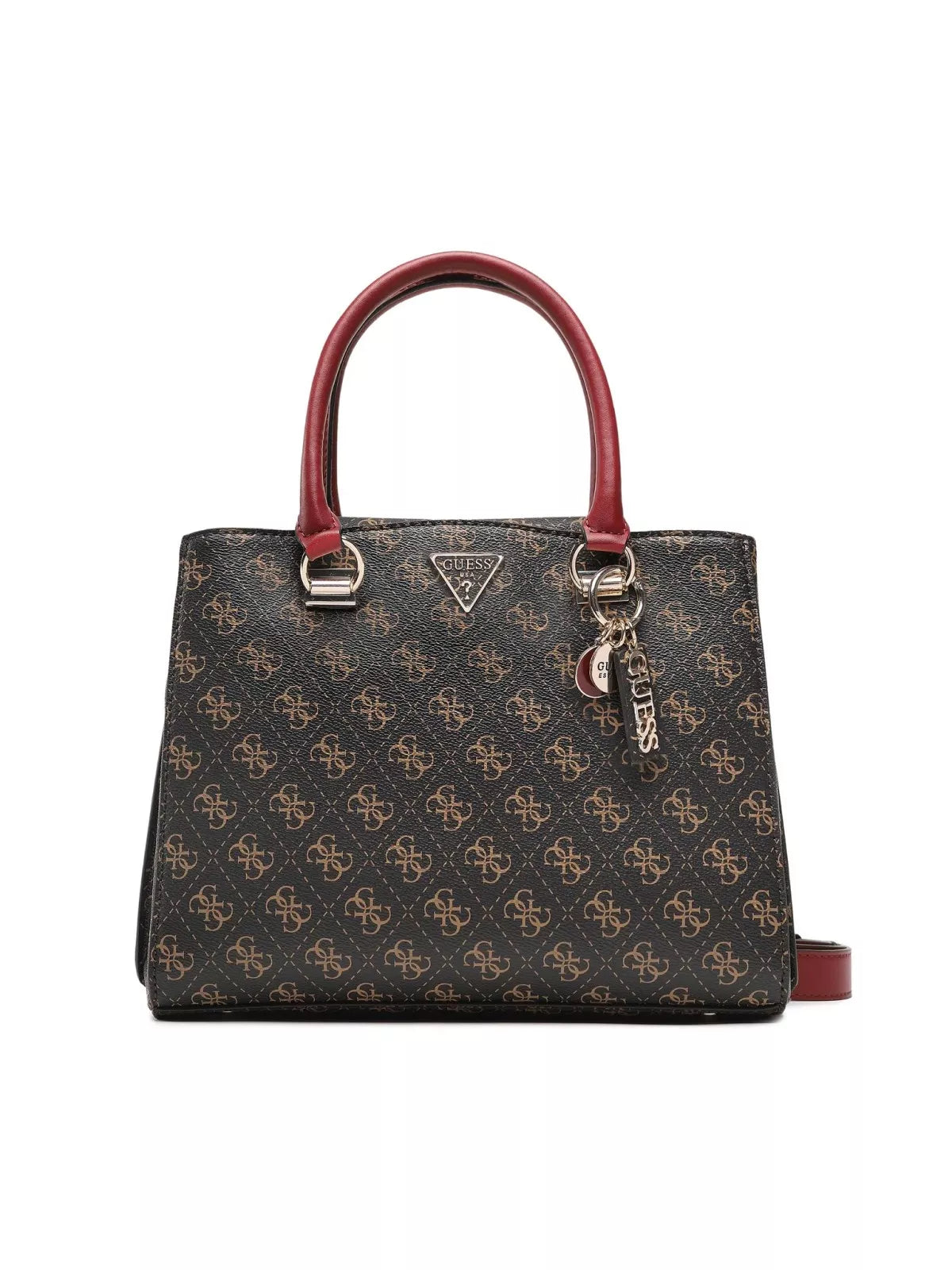 Guess Women’s Brown Zip-Fastening Handbag – Spacious Fall/Winter Tote