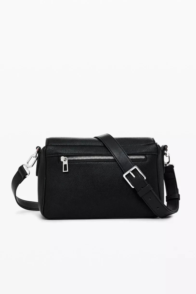 Desigual Women’s Black Print Handbag with Adjustable Shoulder Strap – Fall/Winter Chic