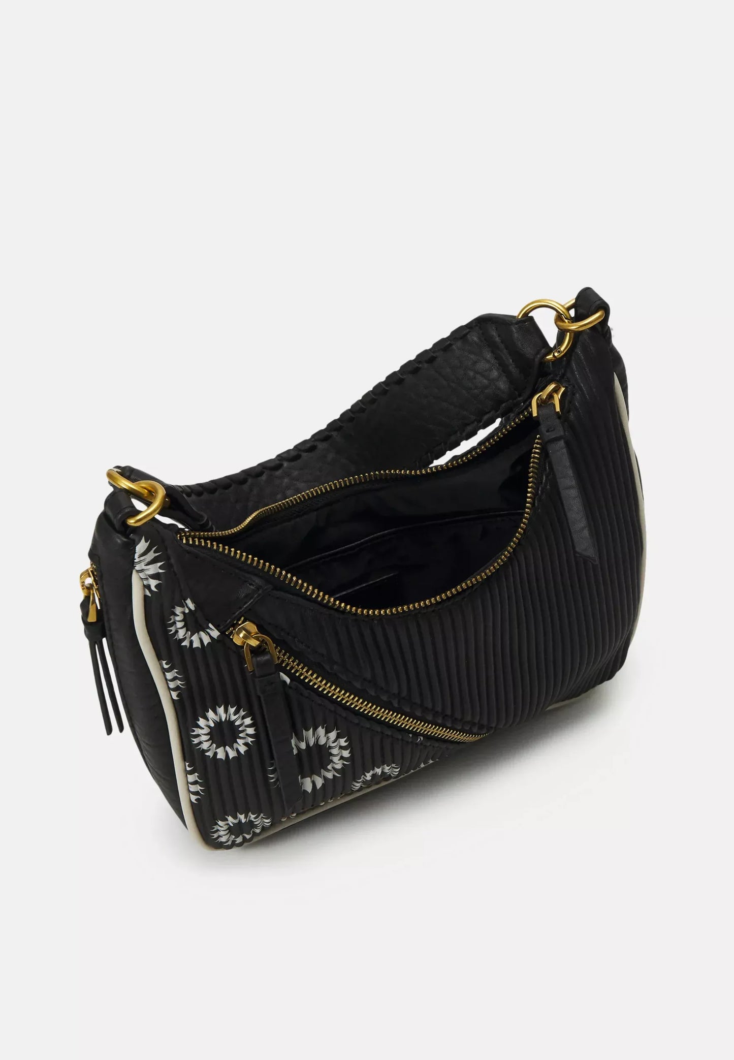 Desigual Black and White Bag with Adjustable Strap and Stylish Details