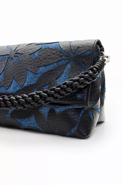 Desigual Black and Blue Bag with Adjustable Strap & Multiple Compartments
