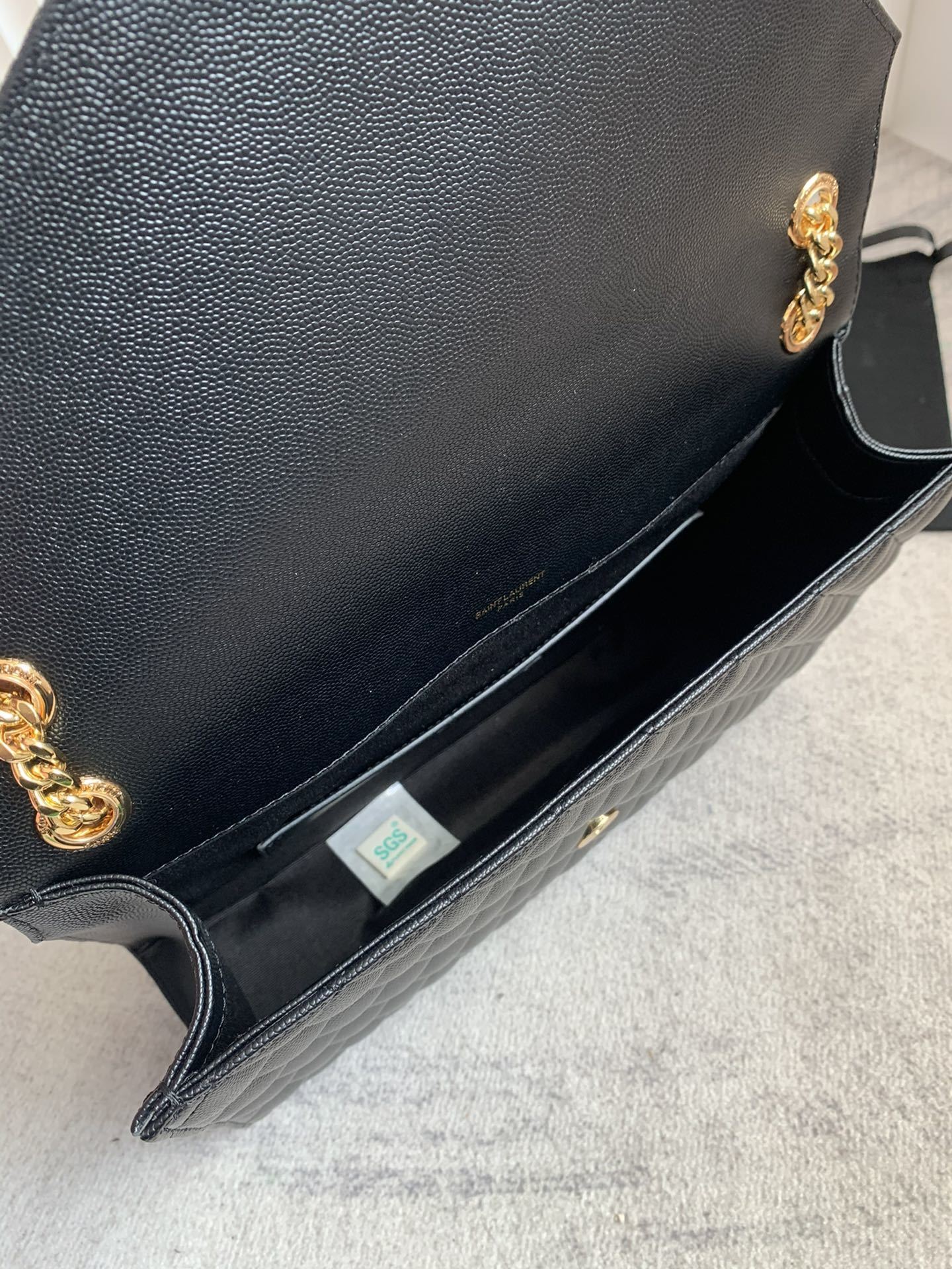 Saint Laurent Grained Leather Crescent Mini Shoulder Bag with Monogram Closure