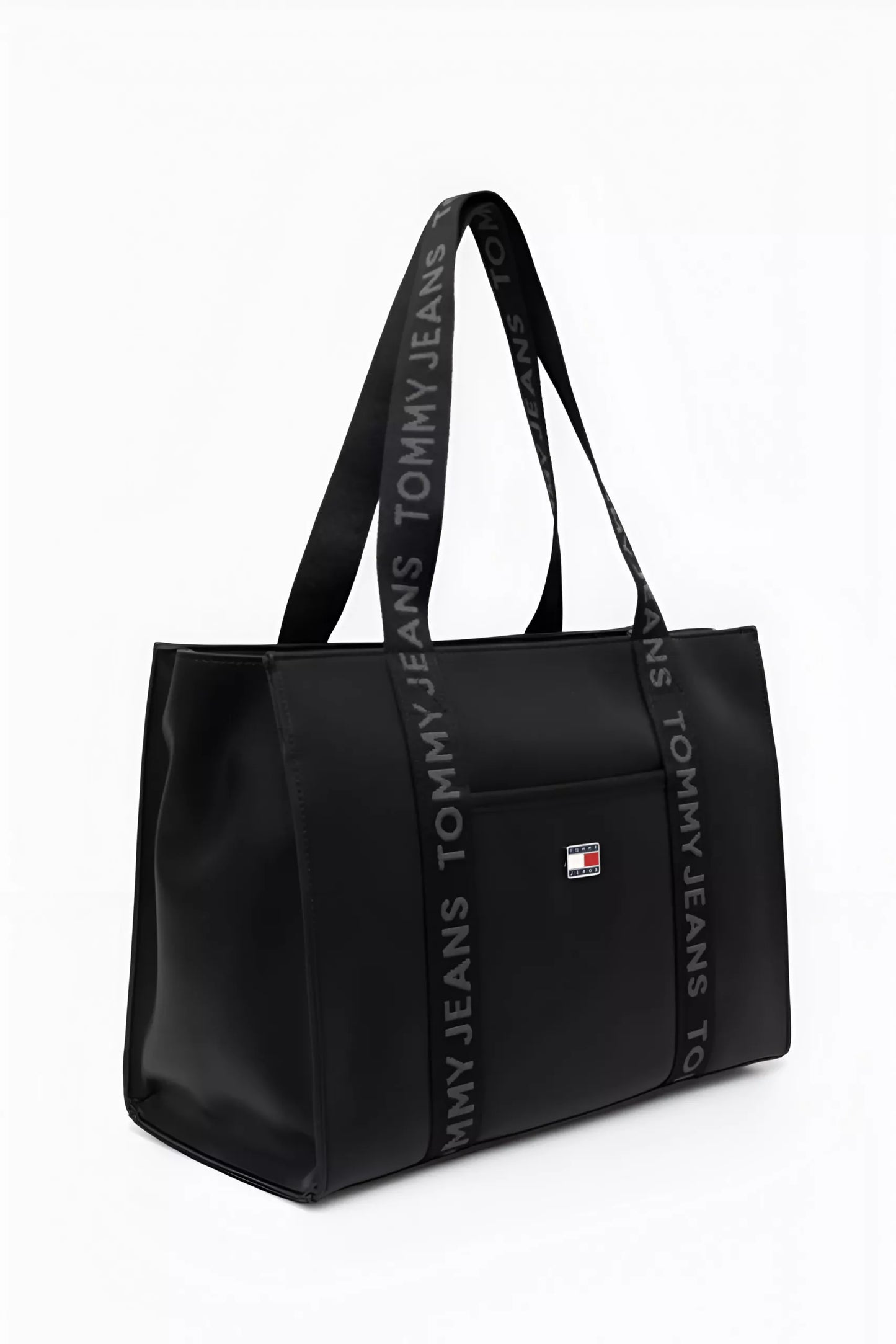 Tommy Hilfiger Large Women’s Black Bag – 100% Polyurethane, Spring/Summer Tote