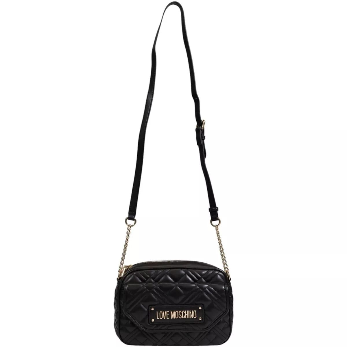 Love Moschino Women’s Black Printed Zip Handbag – Stylish, Modern & Versatile