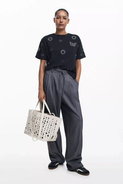 Desigual Women’s Black/White Handbag with Shoulder Strap