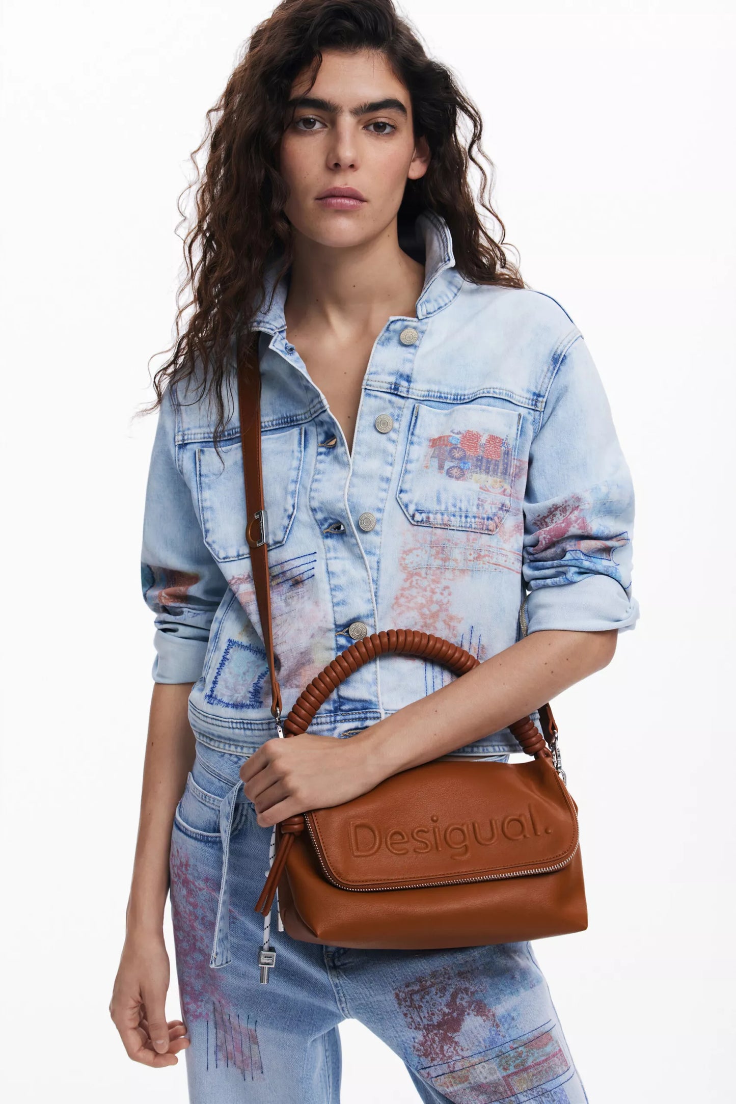 Desigual Women’s Brown/Black Handbag with Zip Closure