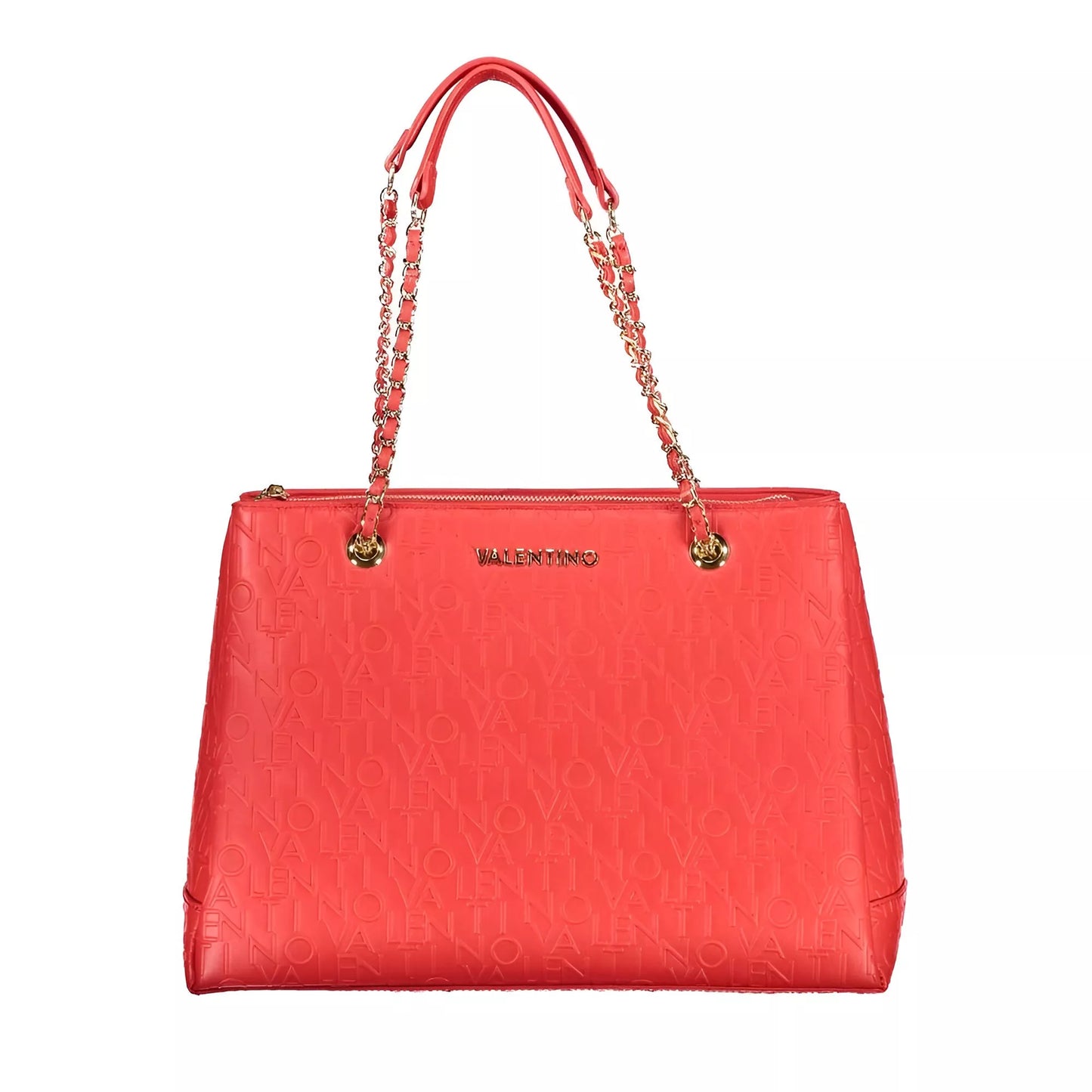 Valentino Chain Shoulder Bag with Dual Compartments and Central Pocket