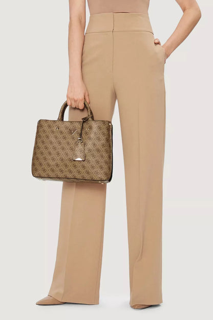 Guess Women’s Beige Printed Bag – Chic Designer Handbag for Everyday Elegance