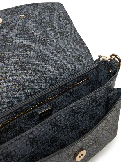 GUESS Women’s Grey Printed Handbag – Elegant Fall/Winter Everyday Bag
