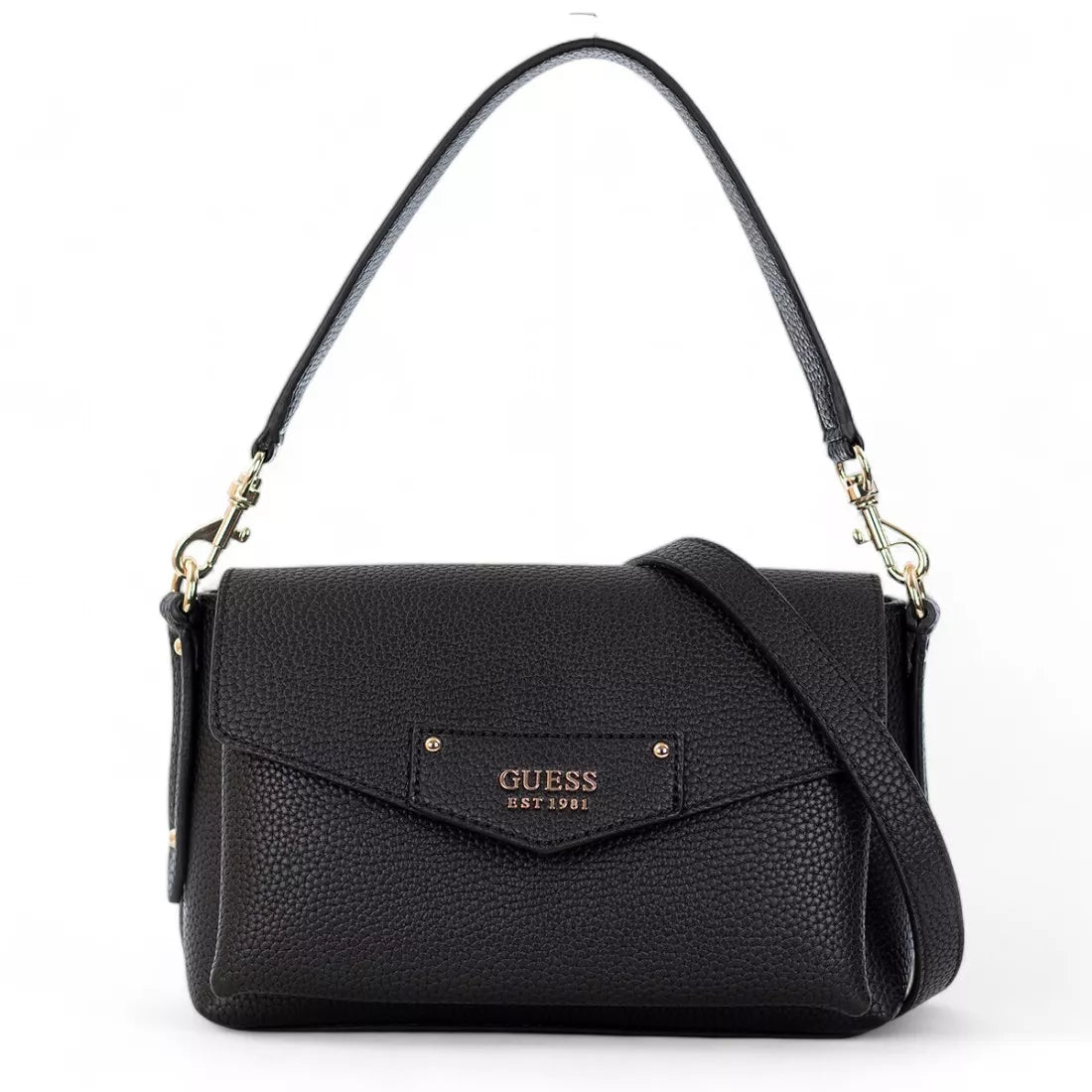 Guess Women’s Black Handbag with Detachable Shoulder Strap – Elegant Fall/Winter Essentia