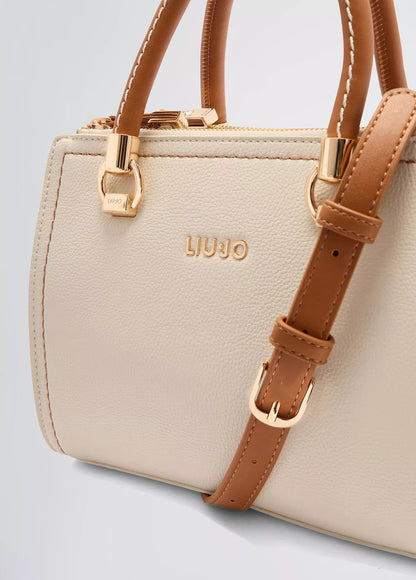 Liu Jo Women’s White Handbag – Elegant Minimalist Zip Closure
