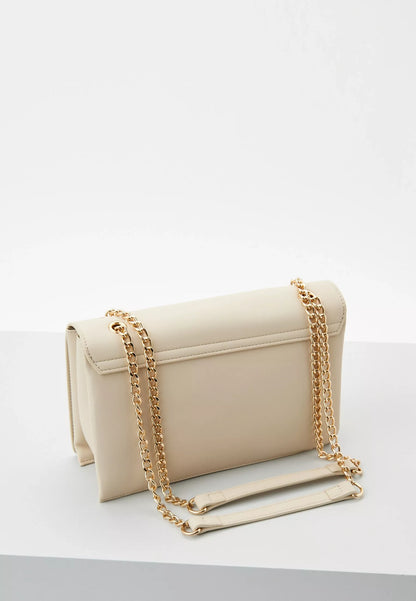 Love Moschino Women’s Printed Shoulder Bag – Chic Clip Closure