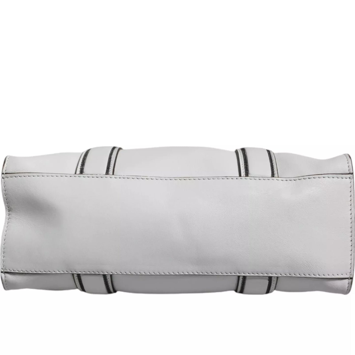 Brunello Cucinelli Women’s White Leather Shoulder Tote Bag – Luxury Italian Designer Handbag