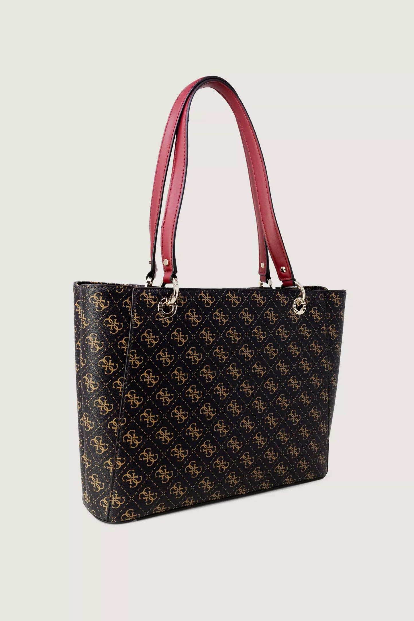 Guess Women’s Brown Printed Handbag – Chic & Spacious Fall/Winter Accessory