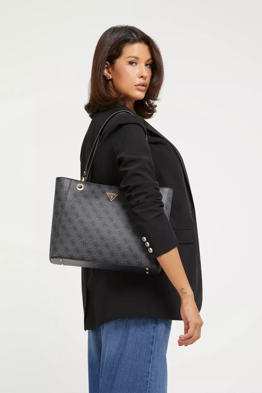 Guess Women’s Grey Handbag with Zip Fastening – Chic Fall/Winter Essential