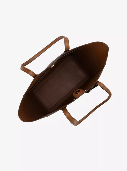 Michael Kors Women’s Brown Printed Handbag – Button Closure, Inside Pocket & Spacious Design | Fall/Winter Collection