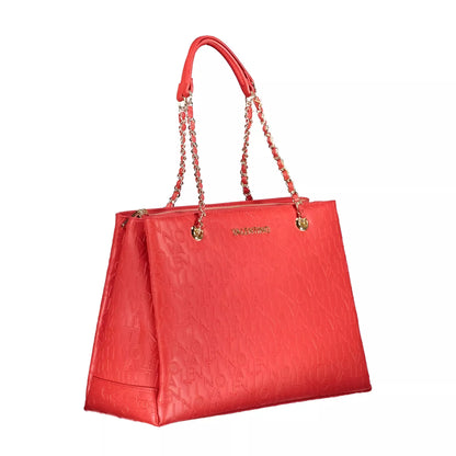 Valentino Chain Shoulder Bag with Dual Compartments and Central Pocket