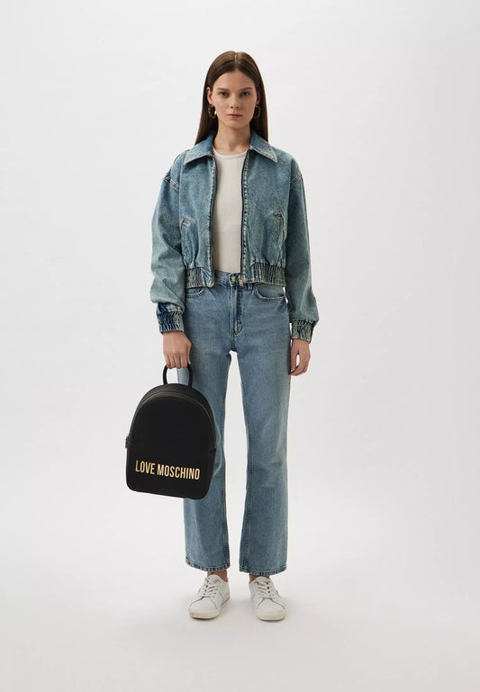 Love Moschino Women’s Black Faux Leather Rucksack – Chic & Functional