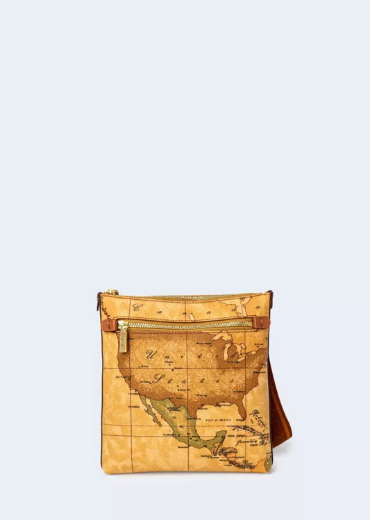 Alviero Martini Prima Classe Men’s Beige Leather Bag with Zip