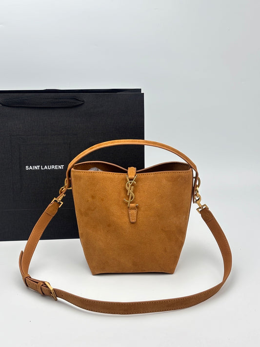 Saint Laurent YSL Le 37 Small Suede Bucket Bag