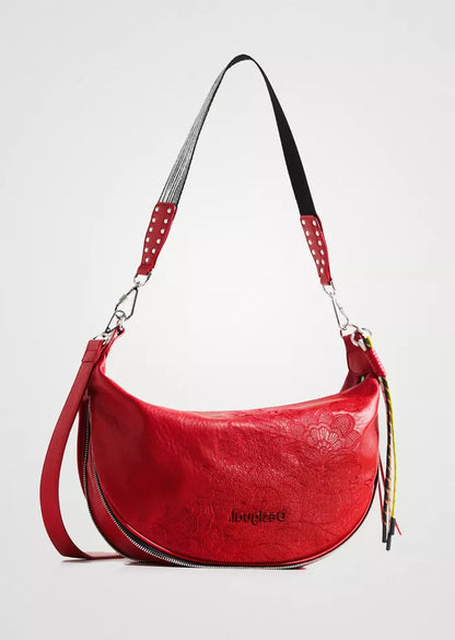 Desigual Expandable Red Handbag – Adjustable Strap & Logo Detail