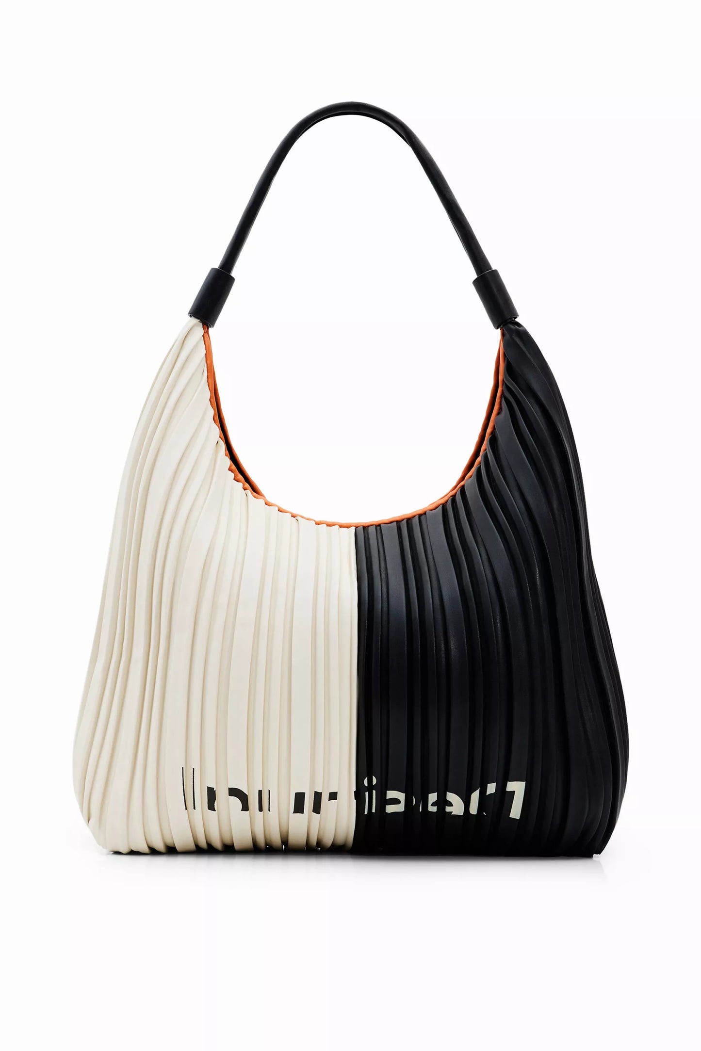 Desigual Black Handbag with Contrasting Details and Inner Pocket