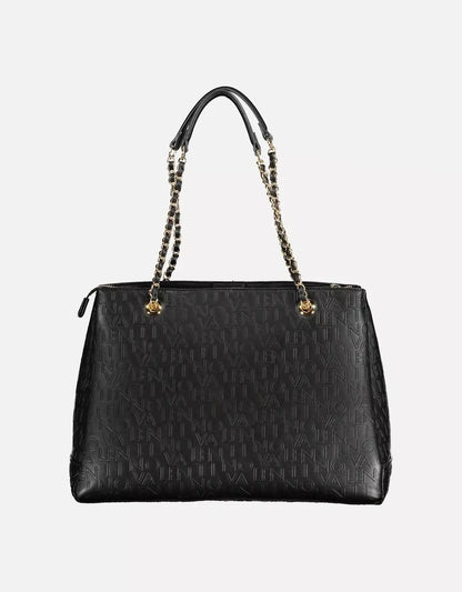 Valentino Chain Shoulder Bag with Logo and Dual Compartments