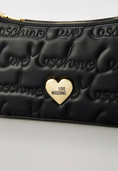 Love Moschino Women’s Black Handbag – Elegant Plain Zip Closure