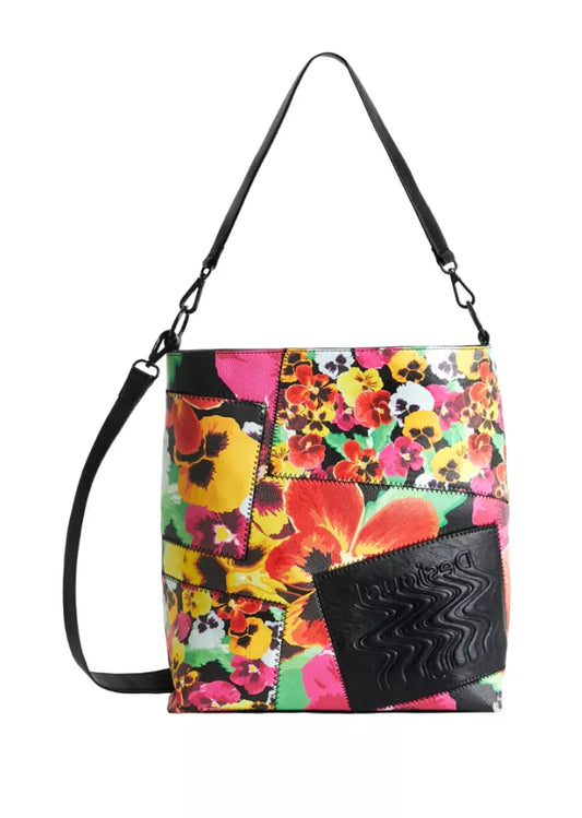 Desigual Black Handbag with Adjustable Strap & Sleek Logo Detail