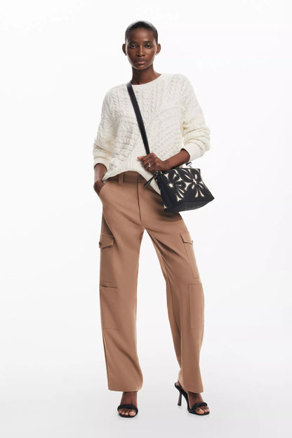 Desigual Women’s Black Handbag with Shoulder Strap – Artistic Fall/Winter Designer Bag