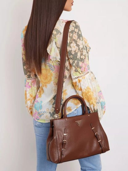 Guess Women’s Brown Zip-Closure Handbag – Stylish, Durable & Perfect for Fall/Winter