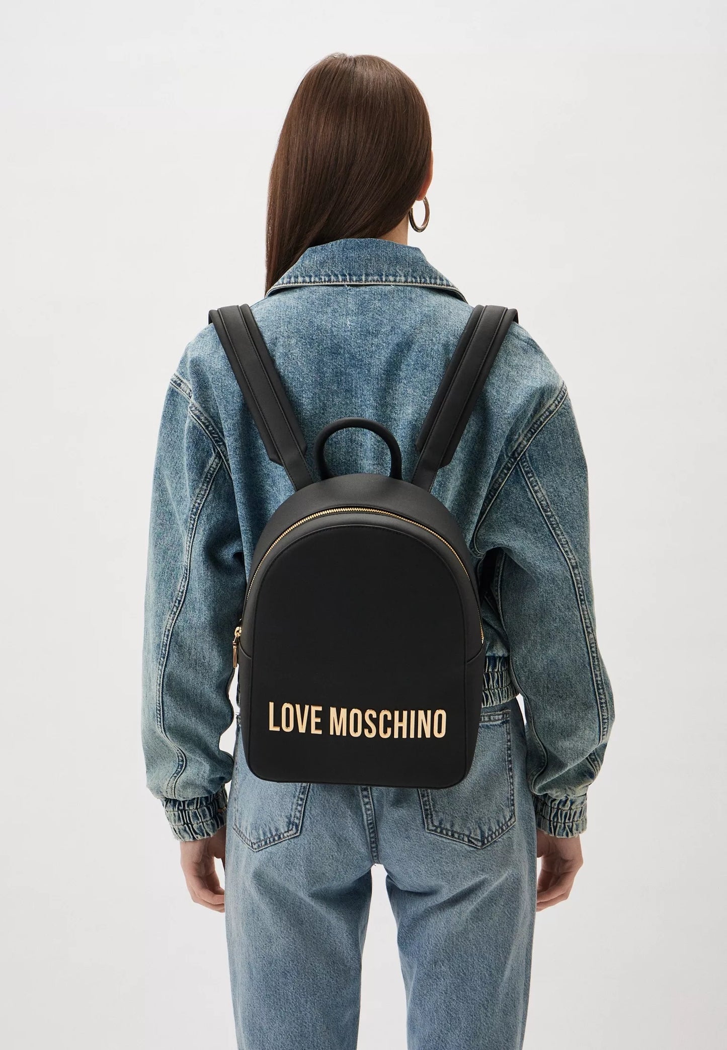 Love Moschino Women’s Black Faux Leather Rucksack – Chic & Functional