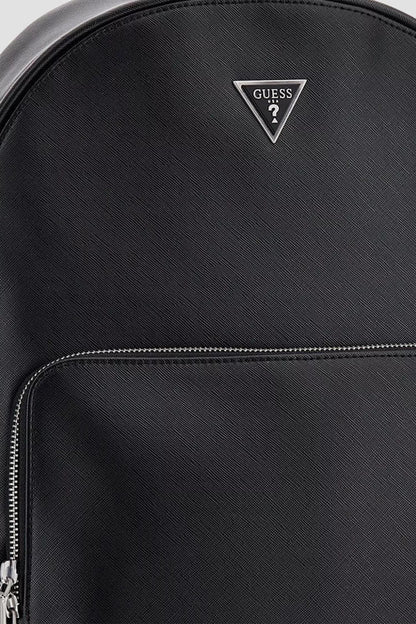 GUESS Men’s Black Rucksack – Stylish Spring/Summer Travel & Daily Backpack