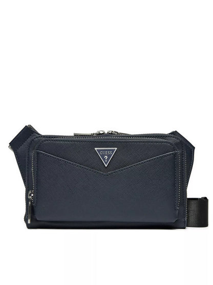 Guess Men’s Black Polyurethane Bag with Zip Closure – Stylish & Functional Everyday Carry