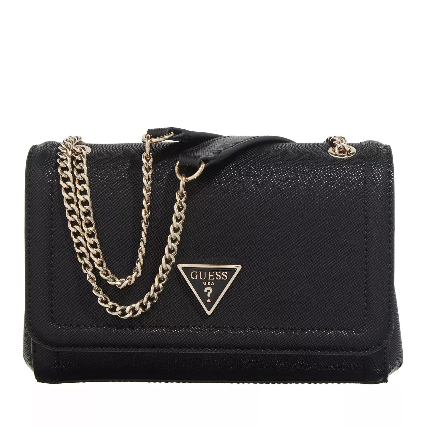 Guess Women’s Classic Black Shoulder Bag – PU Leather Chic Handbag for Fall & Winter