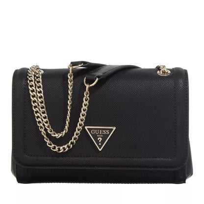Guess Women’s Classic Black Shoulder Bag – PU Leather Chic Handbag for Fall & Winter